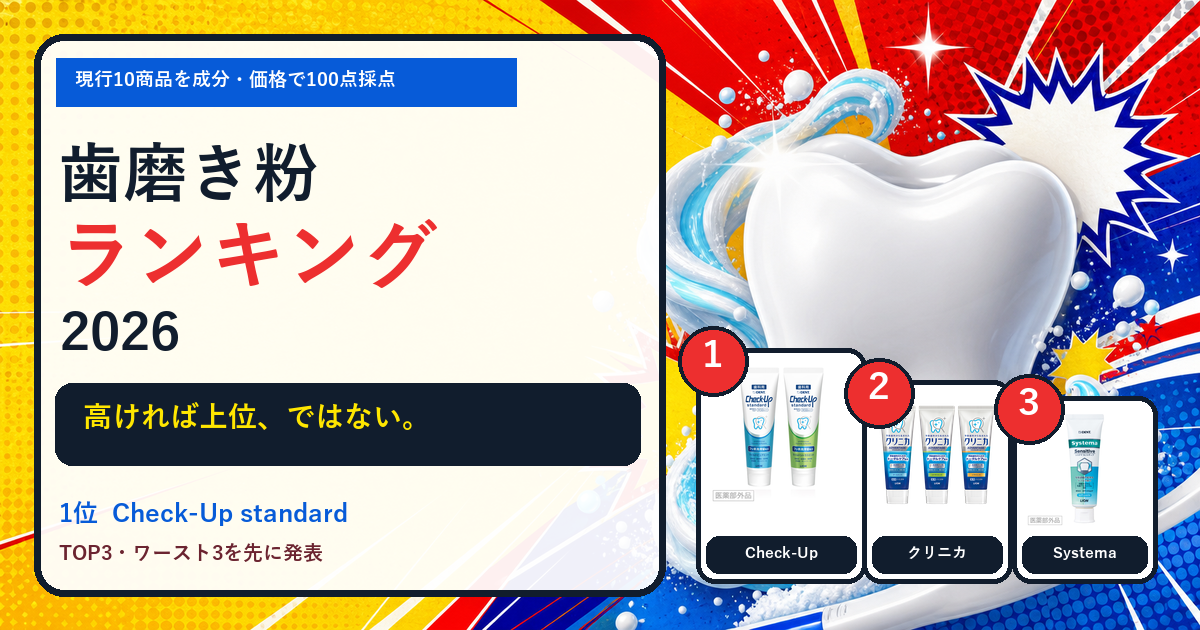 歯磨き粉は目的で選べの記事で比較する商品画像