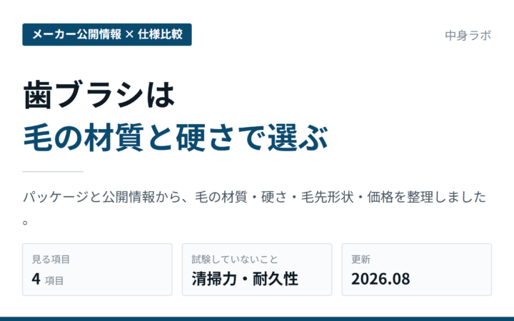 歯ブラシを仕様で比較｜毛の材質・硬さ・毛先形状の選び方の記事画像
